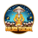 Holographic Golden Teacher Mushroom Sticker