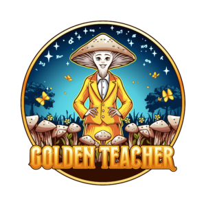 Holographic Golden Teacher Mushroom Sticker